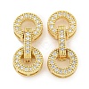 Rack Plating Brass Micro Pave Clear Cubic Zirconia Fold Over Clasps KK-Q814-02G-1