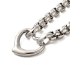 304 Stainless Steel Heart Pendant Necklaces & Bracelets Sets STAS-A100-22P-2