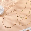 Glass Beaded Flower Link Chain Necklace NJEW-JN04317-6