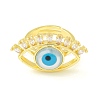 Clear Cubic Zirconia Evil Eye Adjustable Ring ZIRC-P096-05G-2