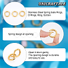 Unicraftale 3Pcs 201 Stainless Steel Spring Gate Rings STAS-UN0048-38-5