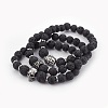 Natural Lava Rock Beads Stretch Bracelets BJEW-JB03959-1