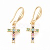 Brass Micro Pave Cubic Zirconia Dangle Earrings EJEW-F233-02-2