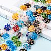 Flat Round Handmade Millefiori Glass Beads Strands LK-R004-63-4