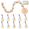  Number 1~10 Wooden Beaded Knitting Row Counter Chains & Charms Locking Stitch Makers DIY-NB0010-23-1