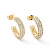 Clear Cubic Zirconia Ring Stud Earrings EJEW-P224-12G-1