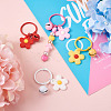 Biyun 17Pcs 17 Colors Soft Rubber Pendant Keychains KEYC-BY0001-03-13