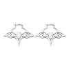 304 Stainless Steel Bat Hoop Earrings for Women EJEW-R156-07P-1