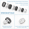 Unicraftale 18Pcs 18 Style 201 Stainless Steel Plain Band Ring for Women RJEW-UN0002-49-5