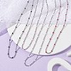304 Stainless Steel Enamel Ball Chains Necklaces for Women NJEW-JN04542-6