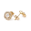 Cubic Zirconia & Rhinestone Square Stud Earrings EJEW-A080-06M-G-3