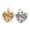 Brass Micro Pave Colorful Cubic Zirconia Charms KK-P192-06-1