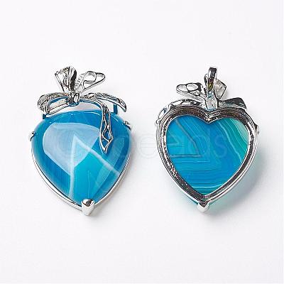 Natural Agate Pendants KK-P103-A01-1