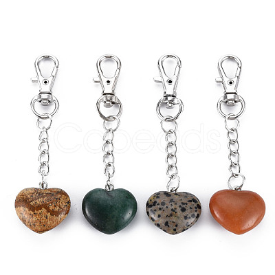 Natural Mixed Gemstone Keychain G-S299-133-1