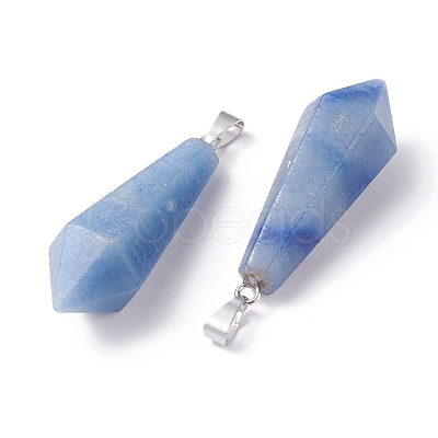 Natural Blue Aventurine Pointed Pendants G-I314-02P-14-1