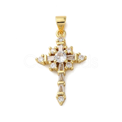 Brass Micro Pave Cubic Zirconia Pendants KK-A212-02B-G-1