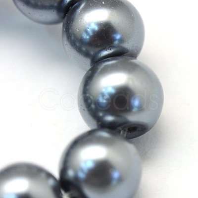 Baking Painted Pearlized Glass Pearl Round Bead Strands X-HY-Q330-8mm-12-1