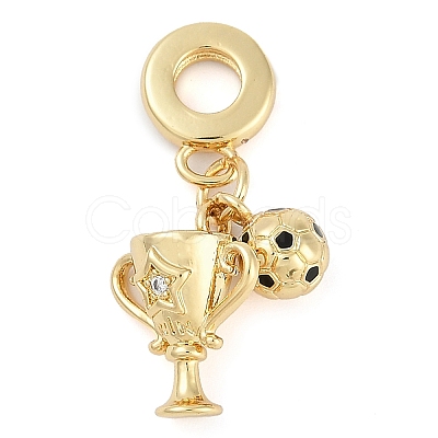 Rack Plating Brass Micro Pave Cubic Zirconia European Dangle Charms KK-P287-33B-G-1