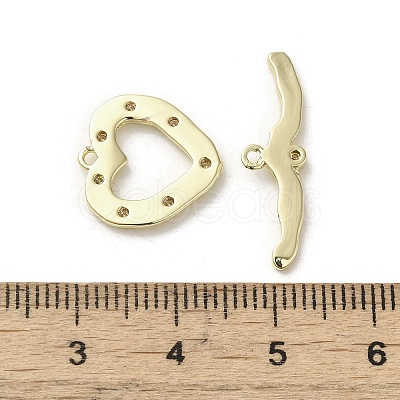 Brass Micro Pave Cubic Zirconia Toggle Clasps KK-C048-09G-1