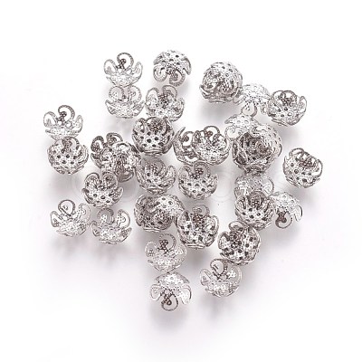 Non-Tarnish 5-Petal 304 Stainless Steel Bead Caps X-STAS-M212-03B-1