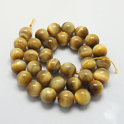 Natural Gold Tiger Eye Beads Strands G-G212-10mm-18-1