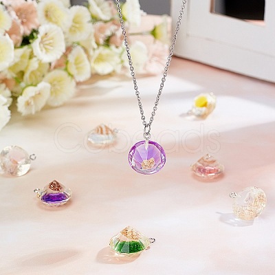 SUNNYCLUE Transparent Epoxy Resin Pendants CRES-SC0001-61-1