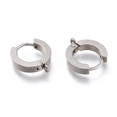 Tarnish Resistant 304 Stainless Steel Huggie Hoop Earrings Findings STAS-I167-01A-P-1