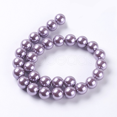 Eco-Friendly Dyed Glass Pearl Round Beads Strands HY-A002-14mm-RB056-1