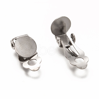 Tarnish Resistant 304 Stainless Steel Clip-on Earring Findings STAS-L259-001C-P-1