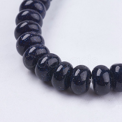 Synthetic Blue Goldstone Beads Strands G-S105-8mm-22-1