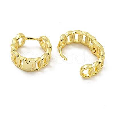 Chain-Shaped Brass Hoop Earrings EJEW-L211-009B-G-1