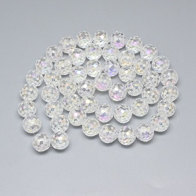 Electroplate Glass Beads Strands EGLA-Q086-12mm-07-1