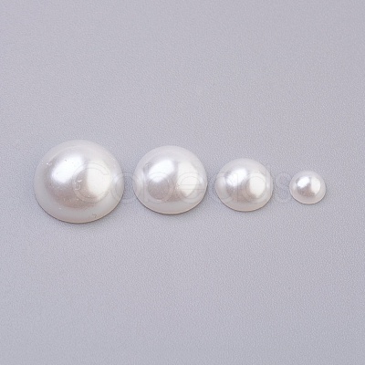 ABS Plastic Imitation Pearl Cabochons SACR-MSMC0002-04-1