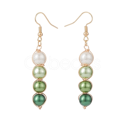 Glass Pearl Dangle Earrings EJEW-JE05035-1