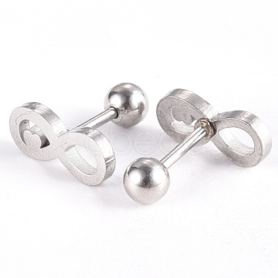 Tarnish Resistant 201 Stainless Steel Barbell Cartilage Earrings EJEW-R147-21-1