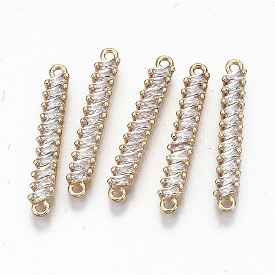 Brass Micro Pave Cubic Zirconia Links Connectors X-KK-S359-076-RS-1