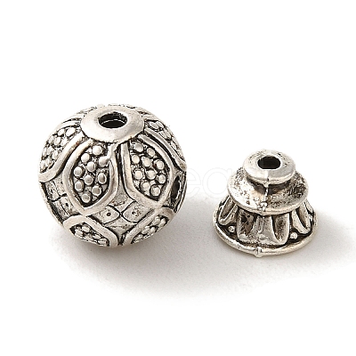 Tibetan Style Alloy Guru Bead Sets TIBEP-L021-54AS-1