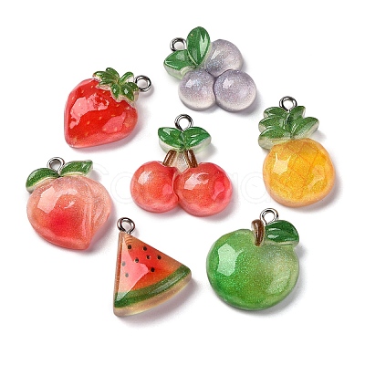 Fruit Thmem Opaque Resin Pendants CRES-M038-13-1