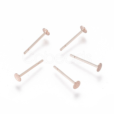 304 Stainless Steel Stud Earring Findings STAS-H436-24RG-3mm-1