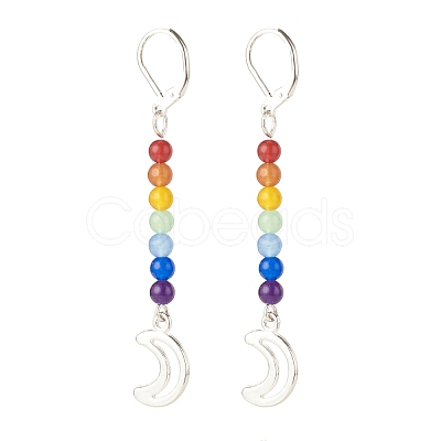 Natural Malaysia Jade with Alloy Moon Long Dangle Leverback Earrings EJEW-JE04910-02-1