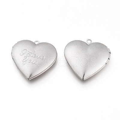 Tarnish Resistant Valentine's Day 304 Stainless Steel Locket Pendants STAS-K192-19P-1