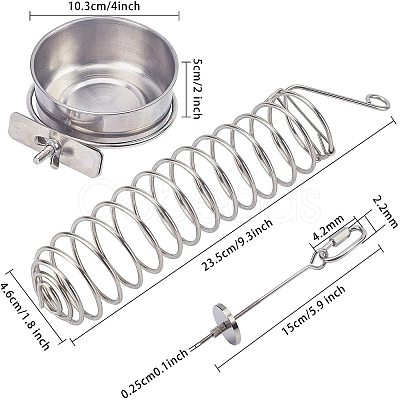 Stainless Steel Bird Food Feed Tool Sets AJEW-GA0002-04-1