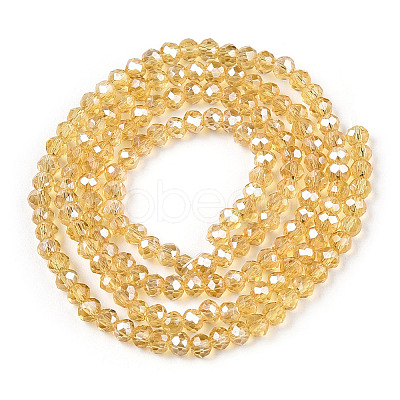 Electroplate Glass Beads Strands EGLA-A034-T4mm-A01-1