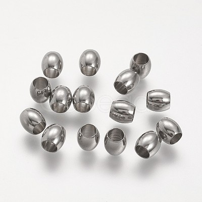 Tarnish Resistant 304 Stainless Steel European Beads STAS-P104-07P-1