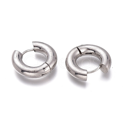 Tarnish Resistant 201 Stainless Steel Huggie Hoop Earrings EJEW-O095-05-14-1