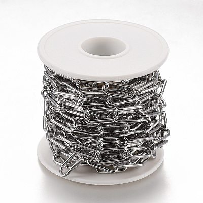 Tarnish Resistant 304 Stainless Steel Paperclip Chains CHS-A006-01P-1