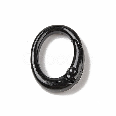 Spray Painted Alloy Spring Gate Rings AJEW-C035-01K-1