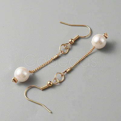 Plastic Imitation Pearl Beaded Necklace & Bracelet & Dangle Earrings SJEW-WH0009-05-1