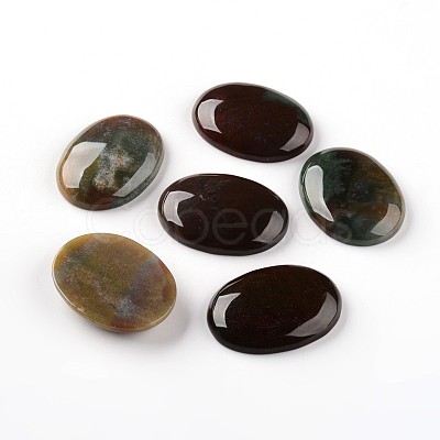 Oval Natural Indian Agate Cabochons G-I171-30x40mm-12-1