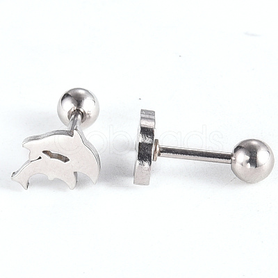 Tarnish Resistant 201 Stainless Steel Barbell Cartilage Earrings EJEW-R147-42-1